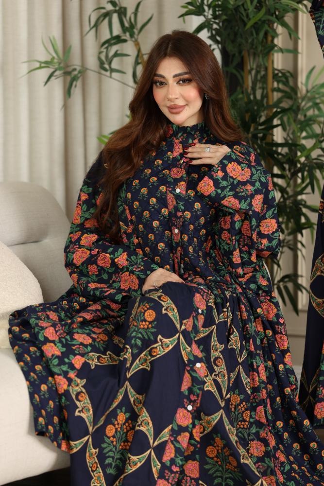 Two-piece cotton thobe (women's) spring with beautiful patterns