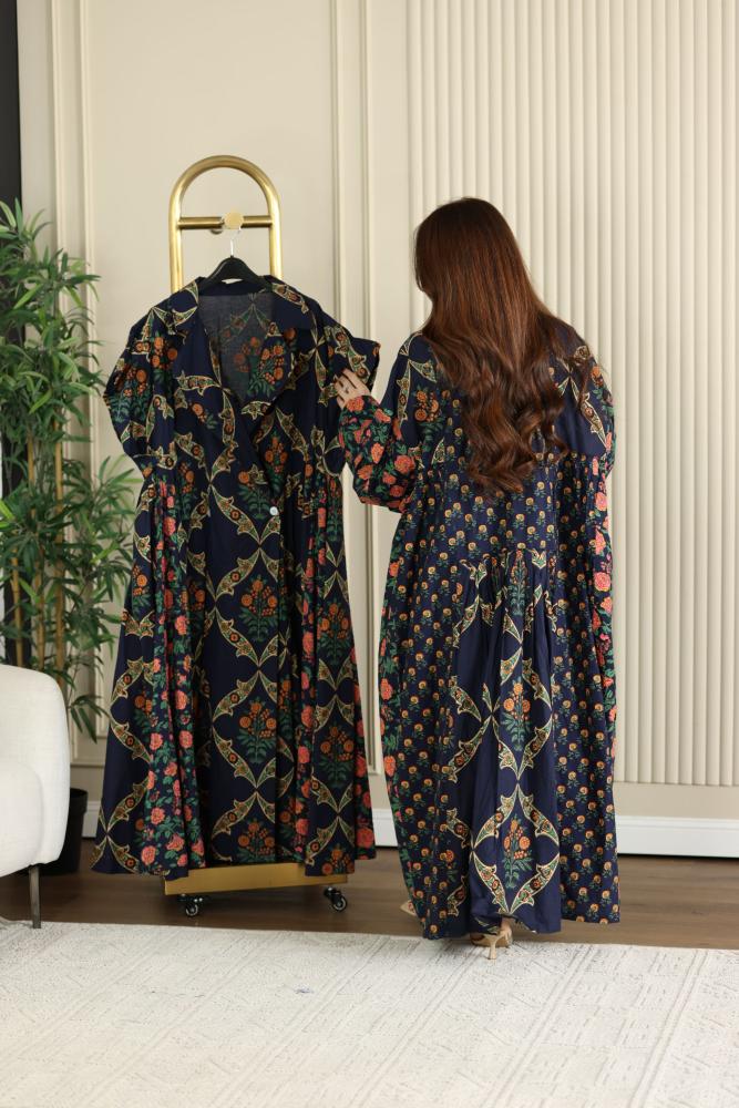 Two-piece cotton thobe (women's) spring with beautiful patterns