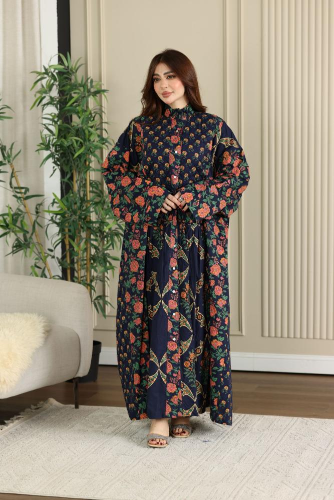 Two-piece cotton thobe (women's) spring with beautiful patterns