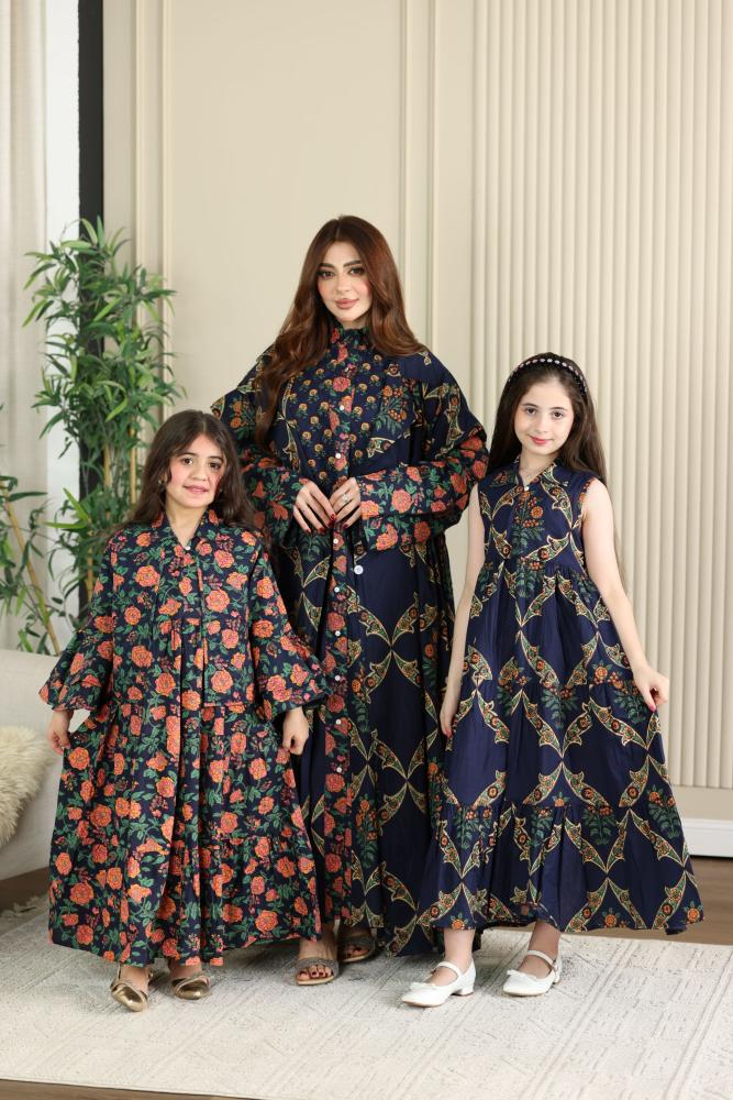 Two-piece cotton thobe (women's) spring with beautiful patterns