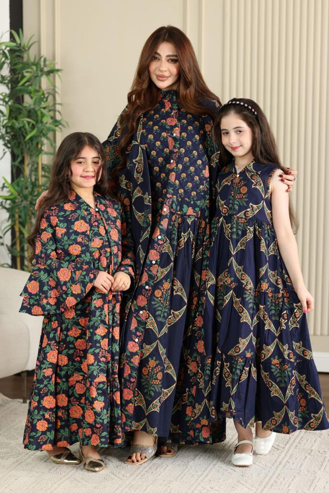 Two-piece cotton thobe (women's) spring with beautiful patterns