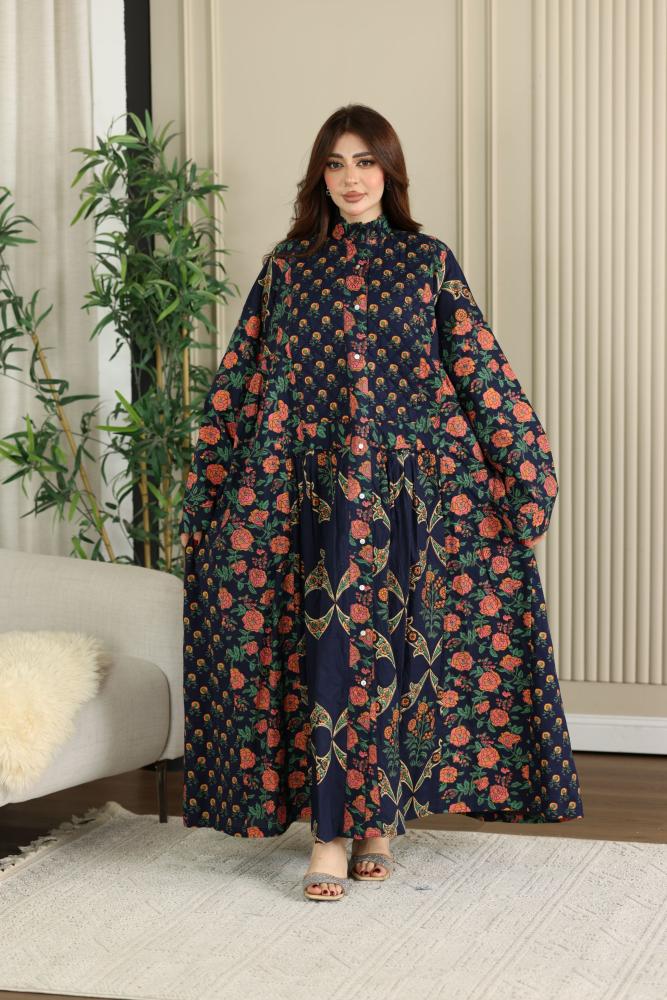 Two-piece cotton thobe (women's) spring with beautiful patterns