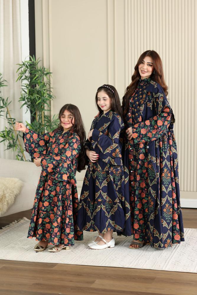 Two-piece cotton thobe (women's) spring with beautiful patterns