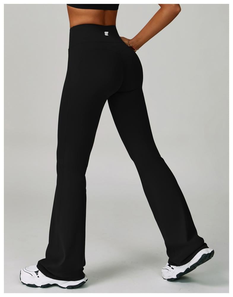 Wide high-waisted sports pants black color – flexibility and daily elegance