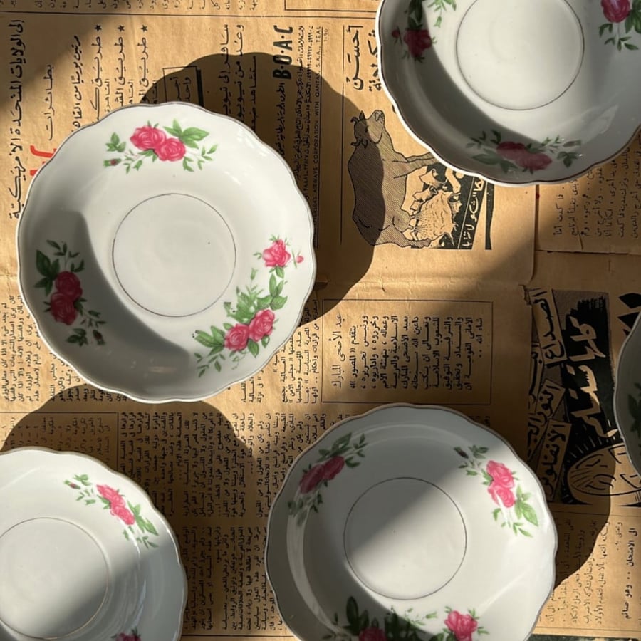 Vintage Supplied Plates, Chinese Red Stamp