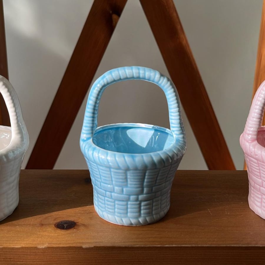 Vintage Porcelain Basket (Small)