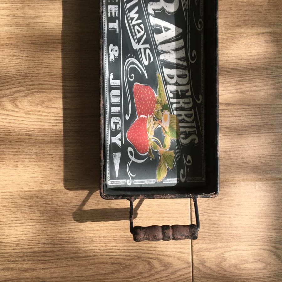 Iron tray - shabby chic