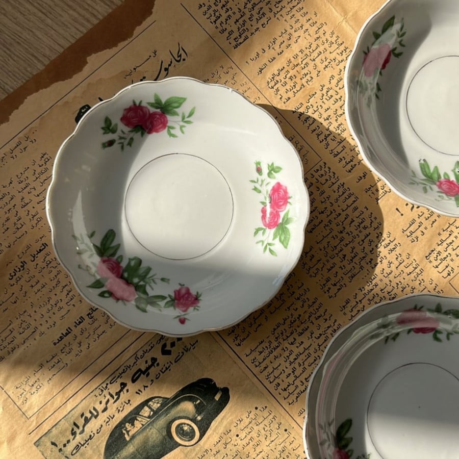 Vintage Supplied Plates, Chinese Red Stamp