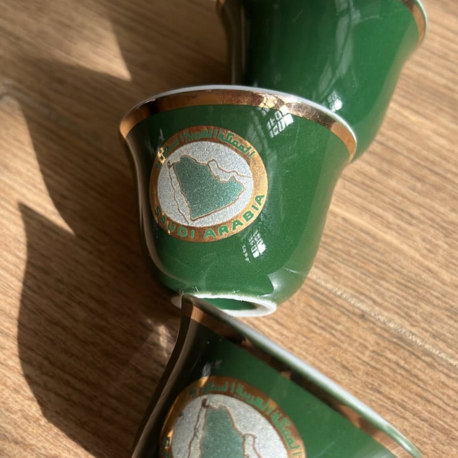 Saudi coffee cup antique Japanese cup - (Saudi Arabia map)