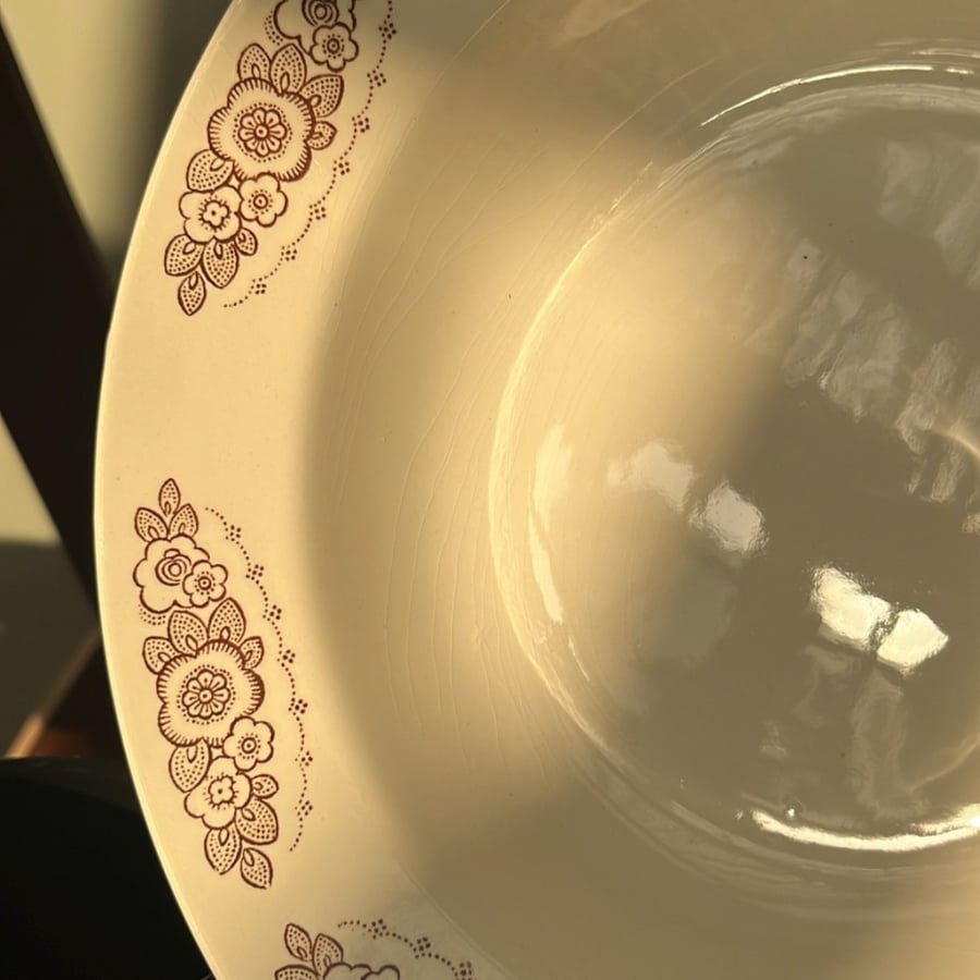 An antique soup dish made in the Soviet Union