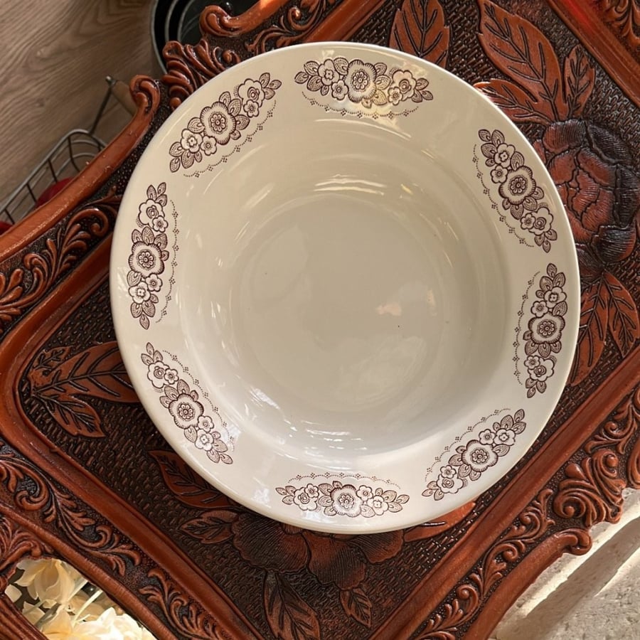 An antique soup dish made in the Soviet Union