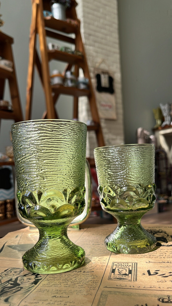 Glass cup قلاص عتيق صناعة أمريكية