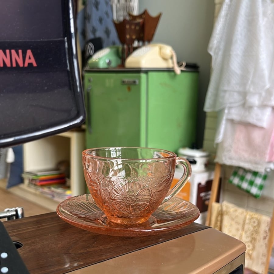 vintage glass cup