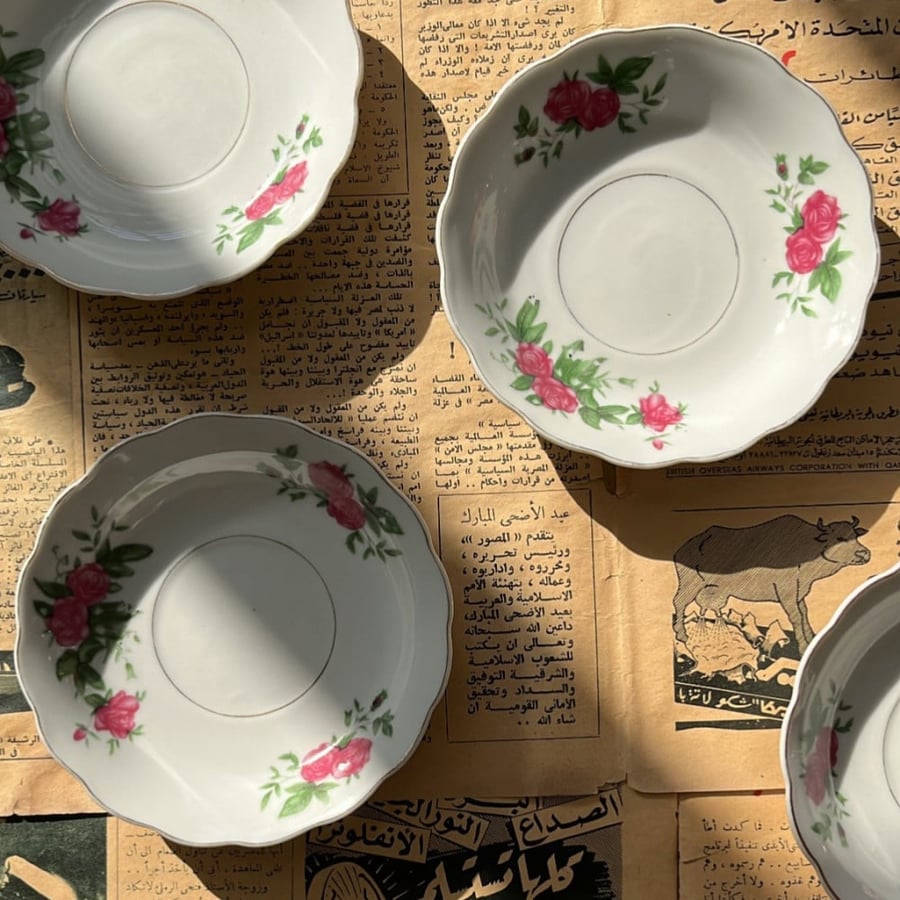 Vintage Supplied Plates, Chinese Red Stamp