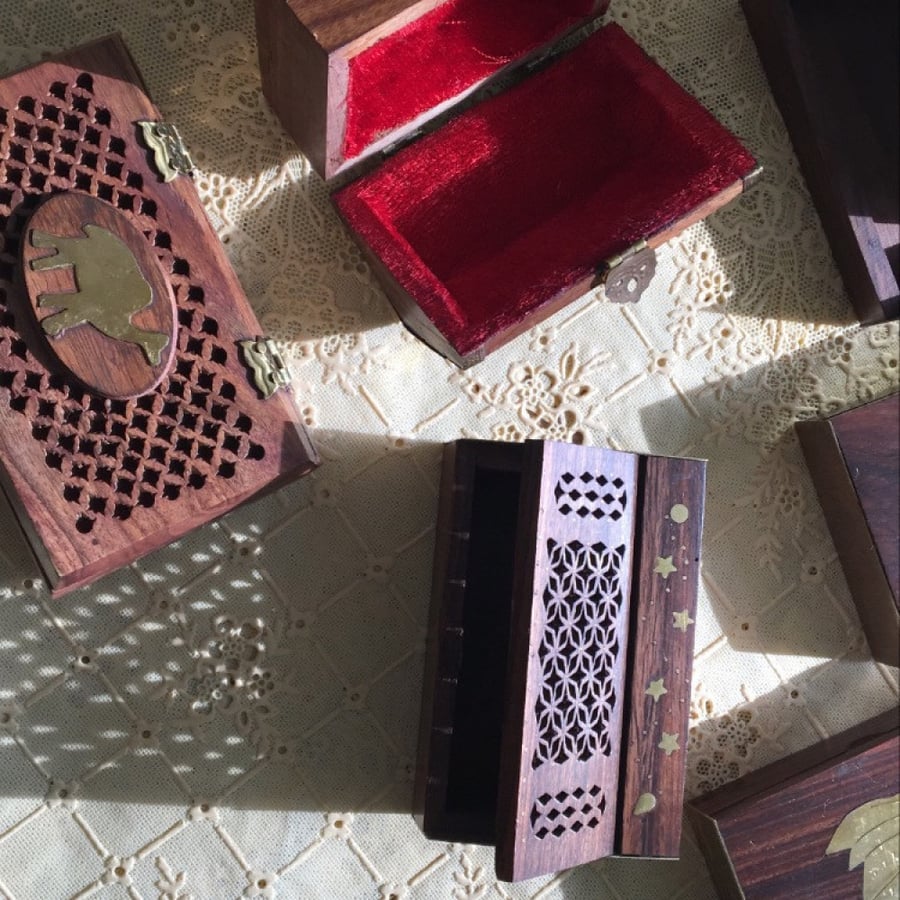 علب خشبية فنتج - صغيرة