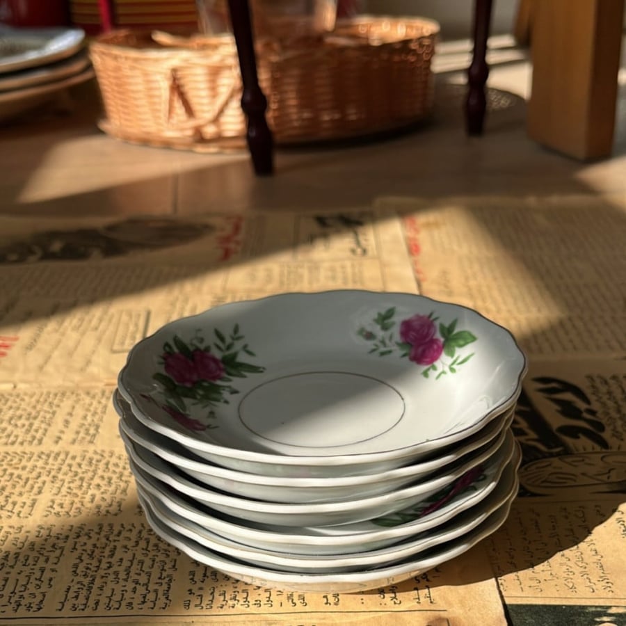 Vintage Supplied Plates, Chinese Red Stamp