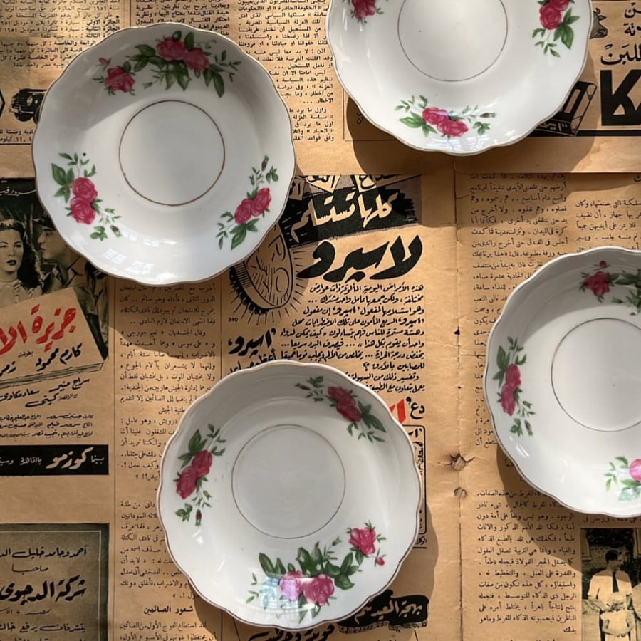 Vintage Supplied Plates, Chinese Red Stamp