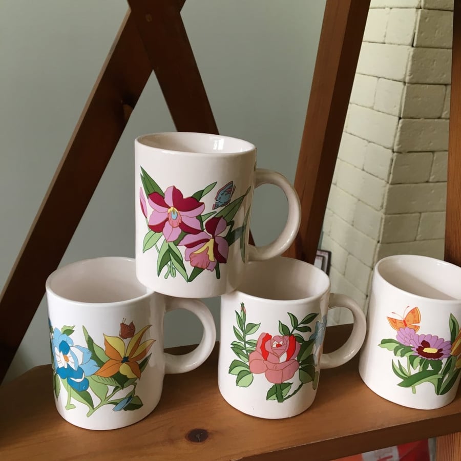 “mug” with various flower designs | Stored old version