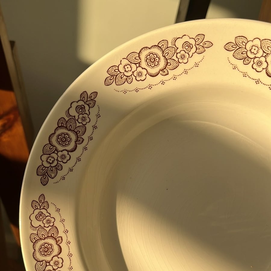 An antique soup dish made in the Soviet Union