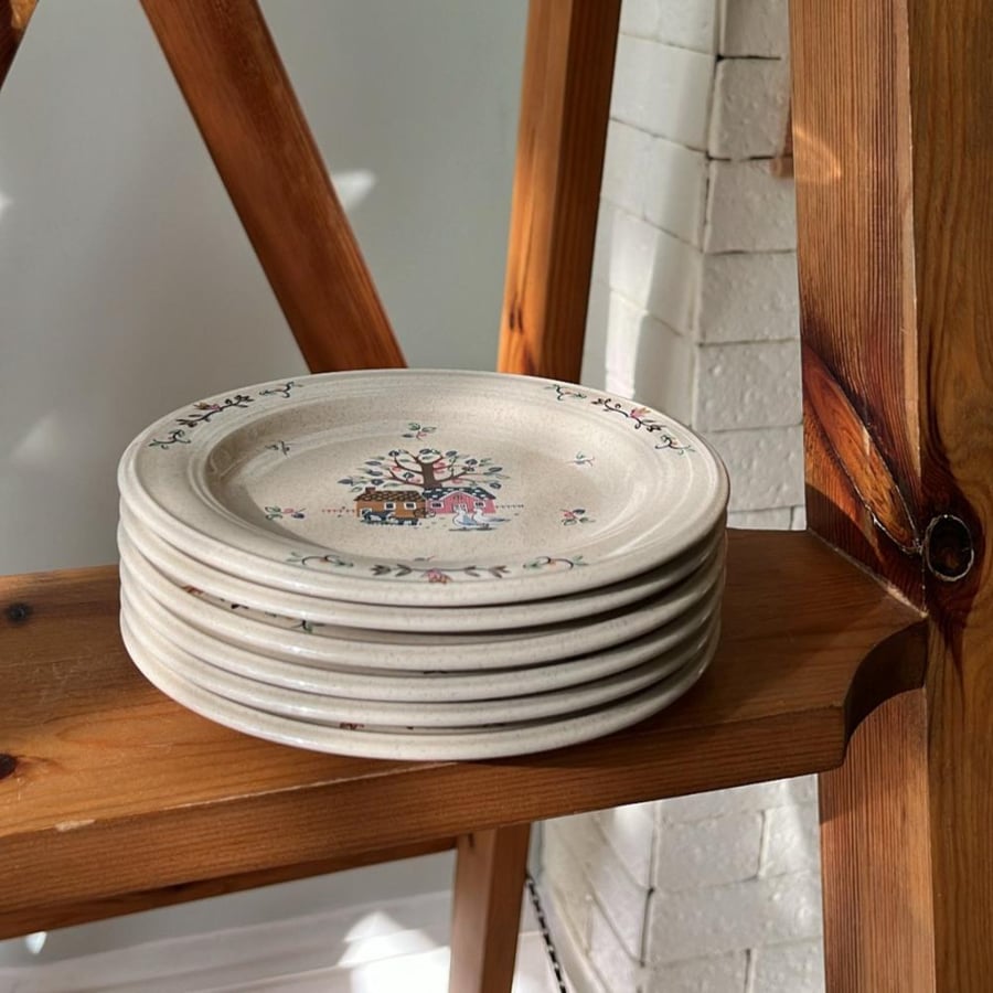 Set of 6 Japanese-made vintage and rare plates
