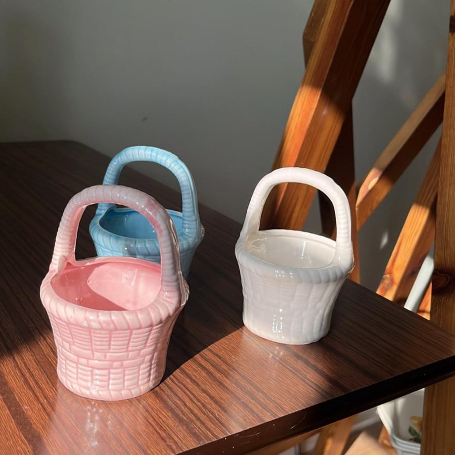 Vintage Porcelain Basket (Small)