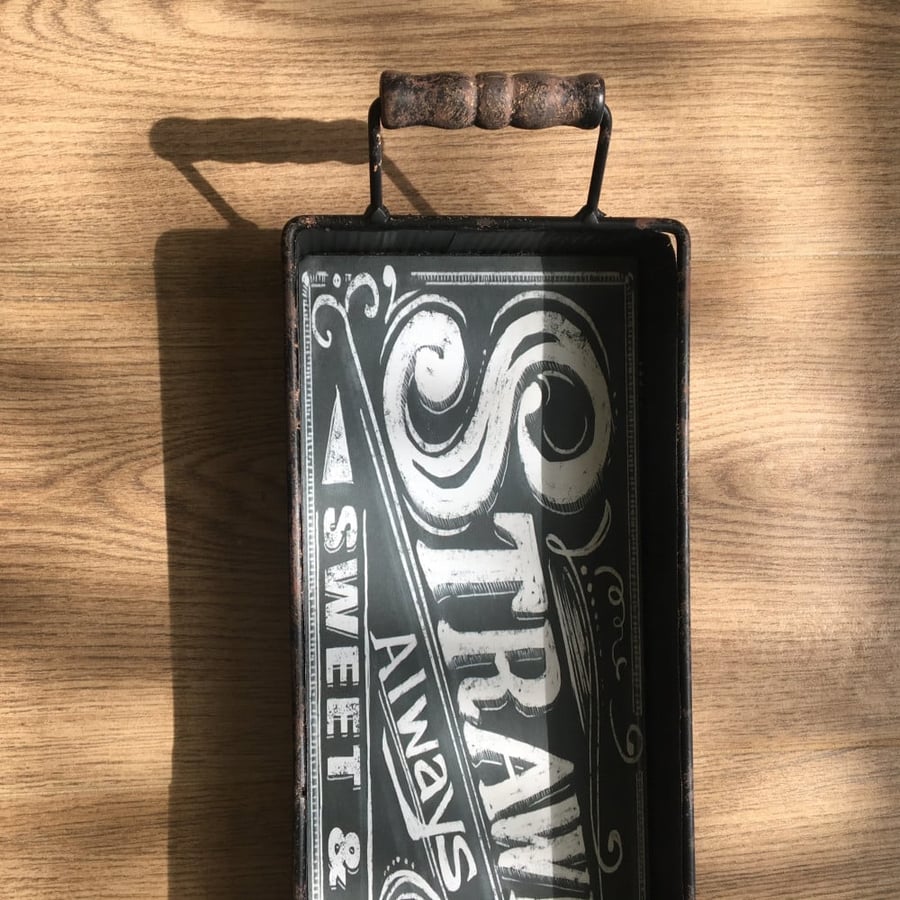 Iron tray - shabby chic