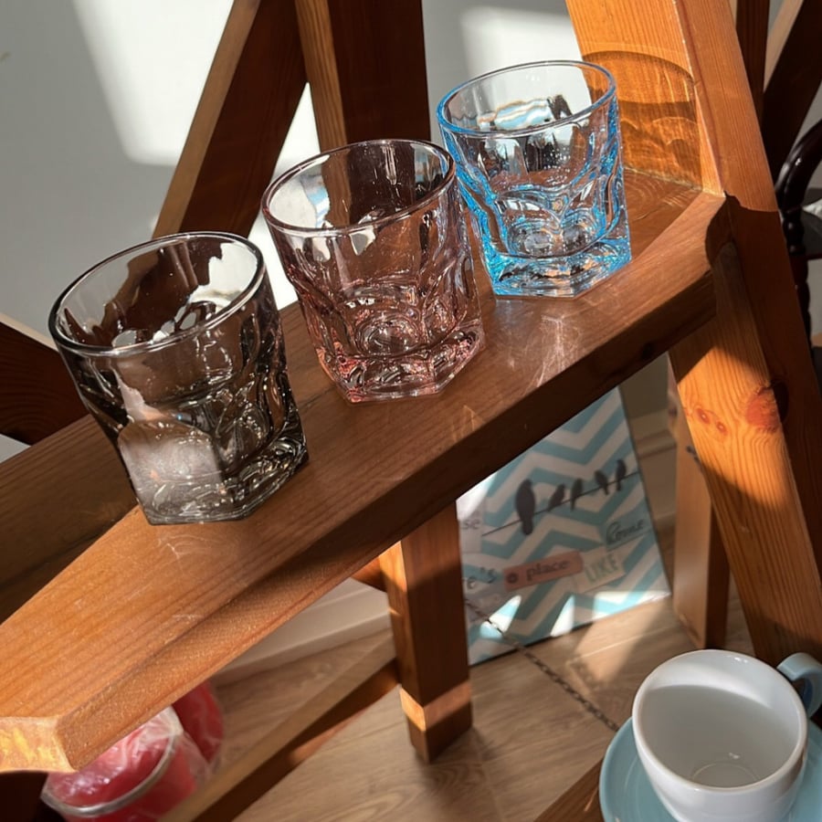 Glass cup, transparent color