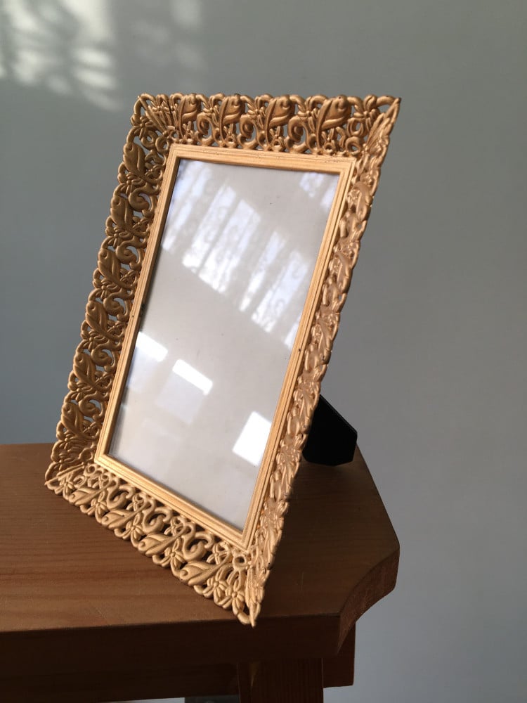 A plastic frame made in Hong Kong