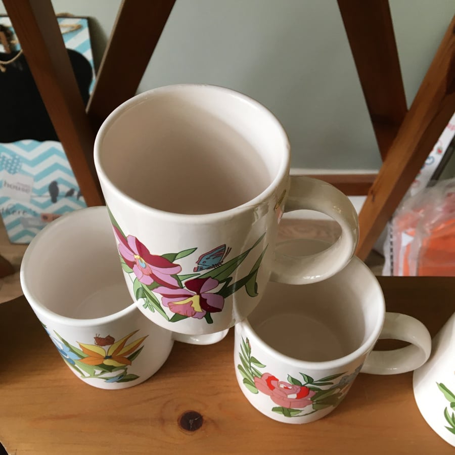 “mug” with various flower designs | Stored old version