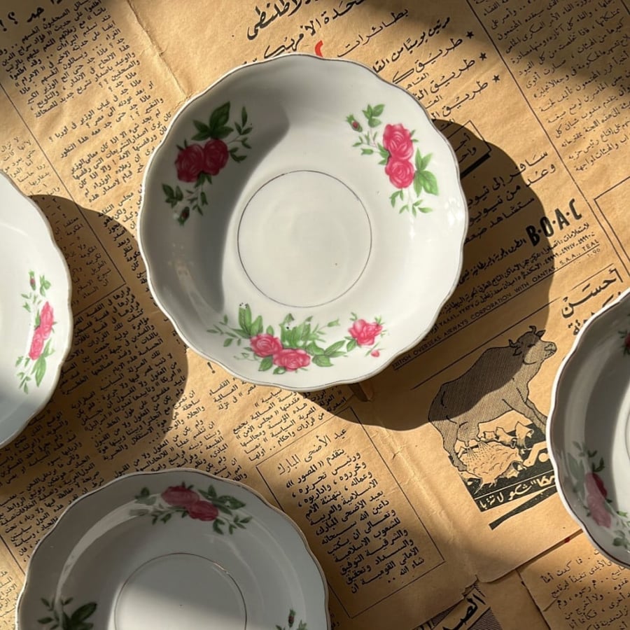 Vintage Supplied Plates, Chinese Red Stamp