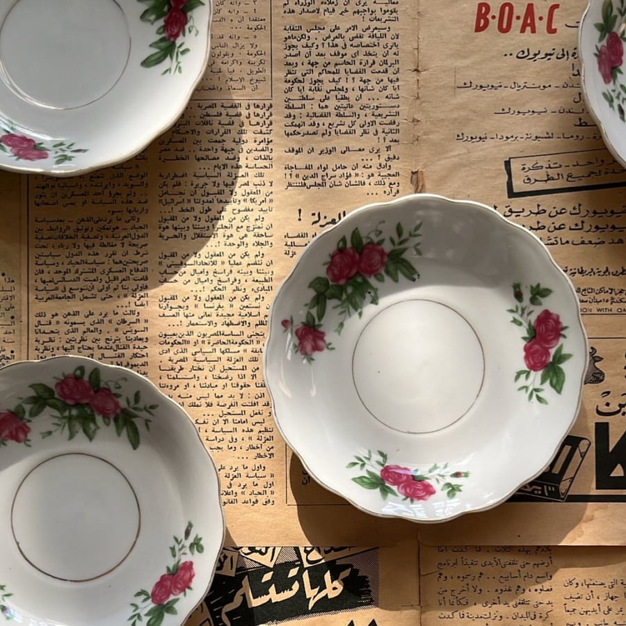 Vintage Supplied Plates, Chinese Red Stamp