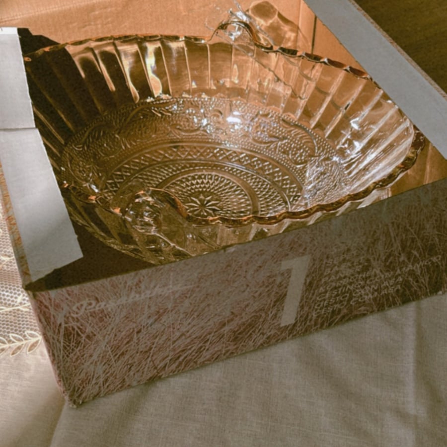 Deep glass dish, Turkish vintage