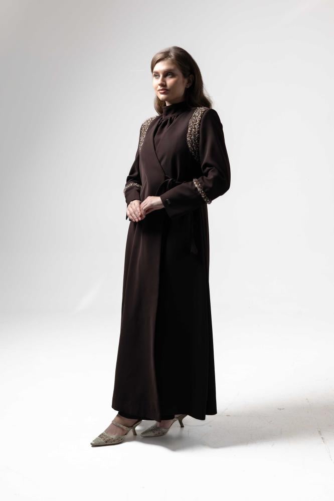 Brown Aura Blazer Abaya