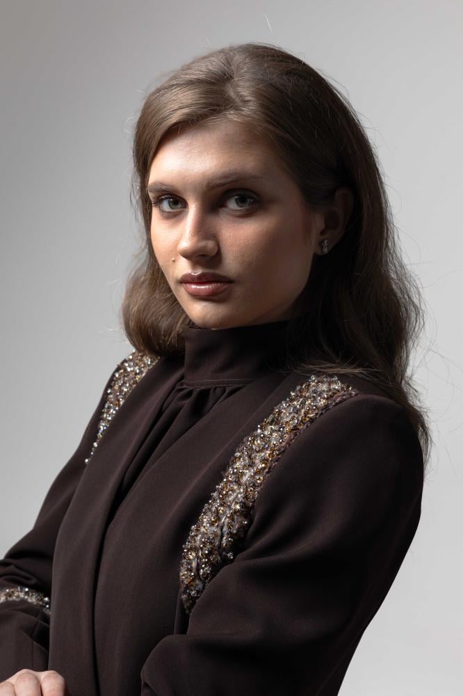 Brown Aura Blazer Abaya