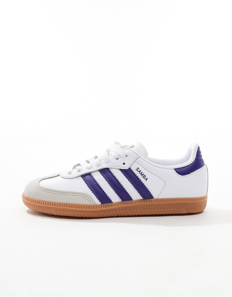 حذاء رياضي adidas Originals Samba OG باللونين الأبيض والأرجواني