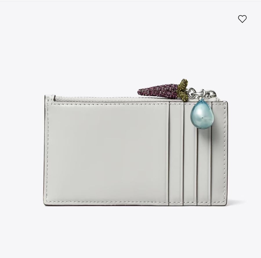 حافظة بطاقات بسحاب بتصميم كيرا الماسي – من Tory Burch