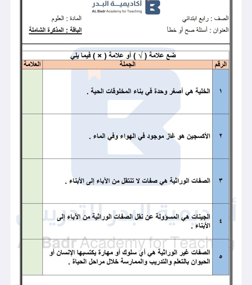 الباقة الألماسية لجميع المواد - صف رابع ابتدائي للفصل الدراسي الأول