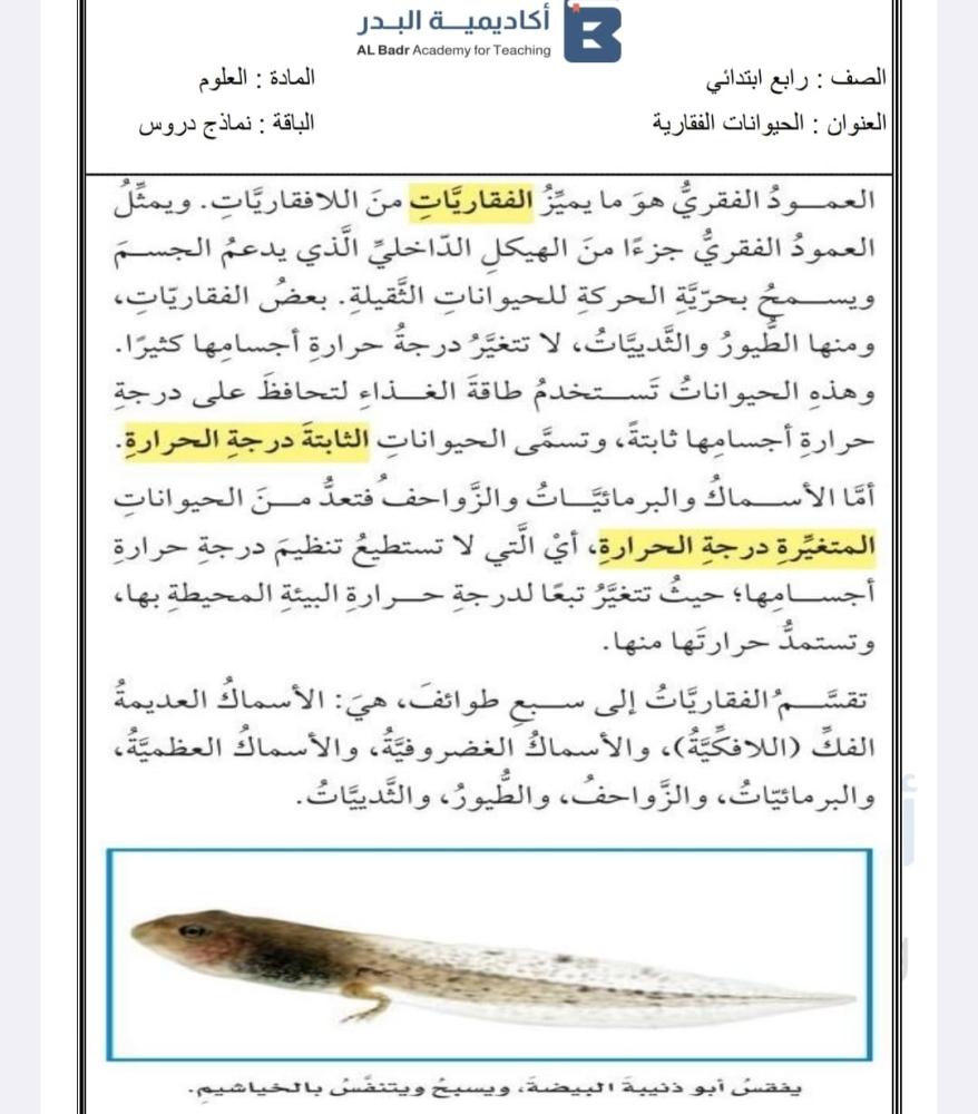 الباقة الذهبية لمادة العلوم - صف رابع ابتدائي للفصل الدراسي الأول