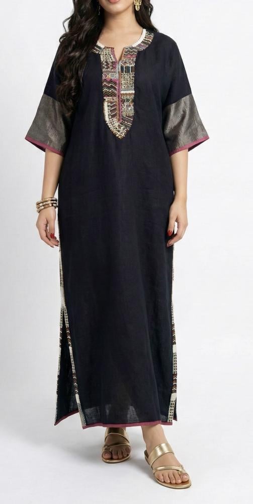 Embroidered Black dress