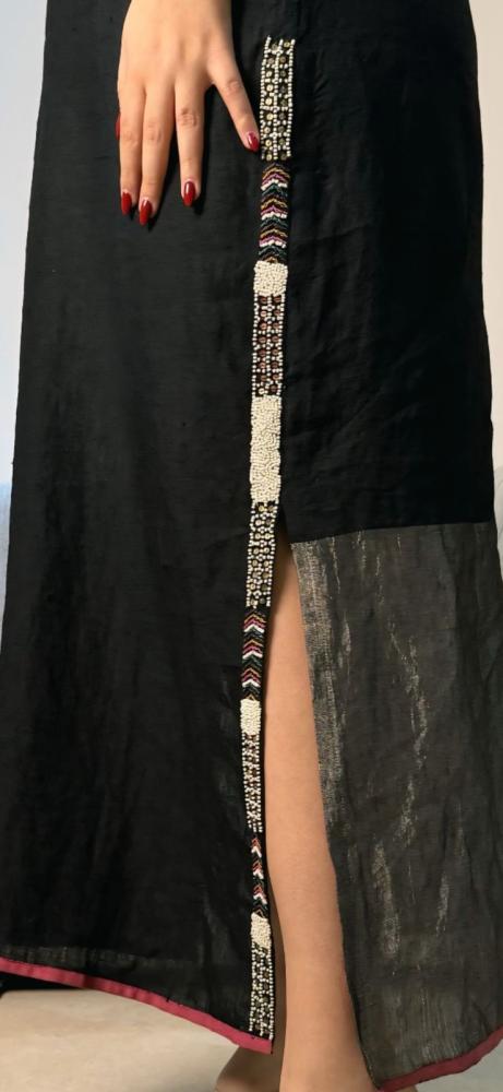Embroidered Black dress