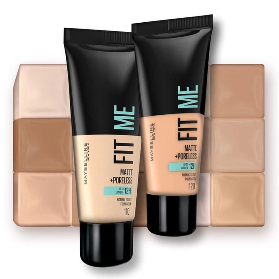 كريم أساس مات آند بورليس Fit Me من Maybelline 30 مل درجتان PeachBlack