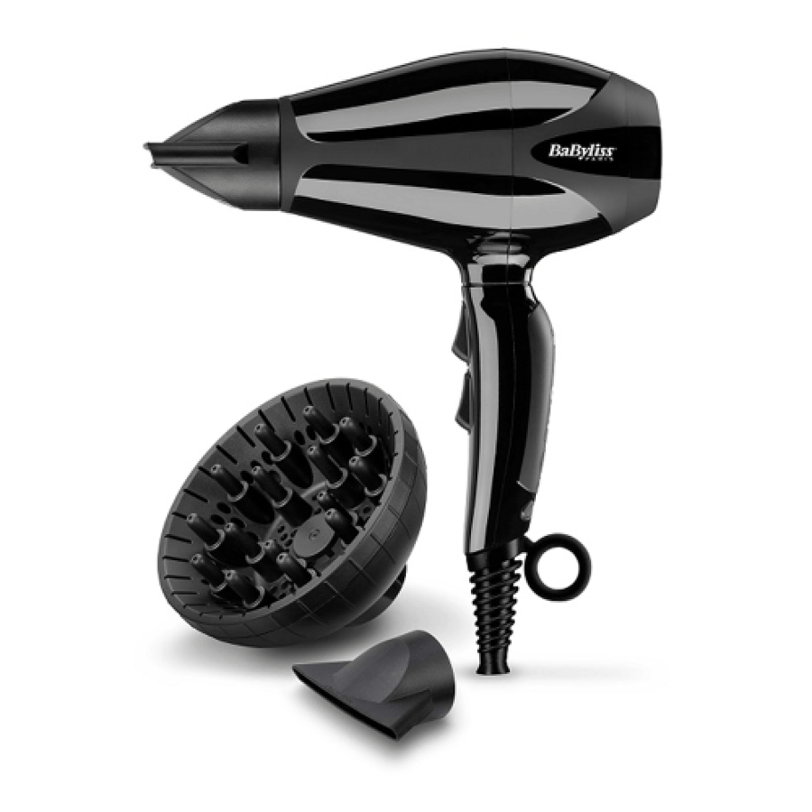 مجفف شعر احترافي BaByliss 2400 واط أسود للتجفيف السريع