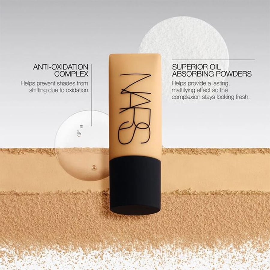 كريم أساس مات Soft Matte Complete من NARS بدرجات بيج وبني