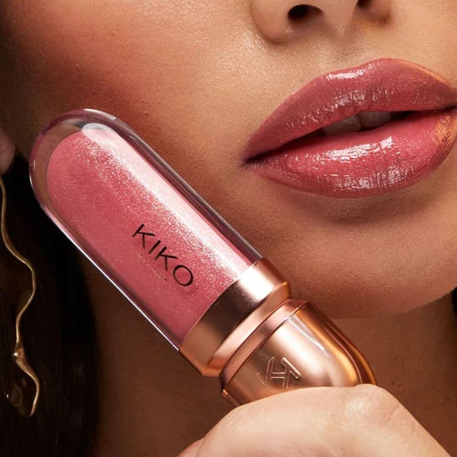 ملمع شفاه ثلاثي الأبعاد مرطب من KIKO ميلانو جولدن أويسيس وردي