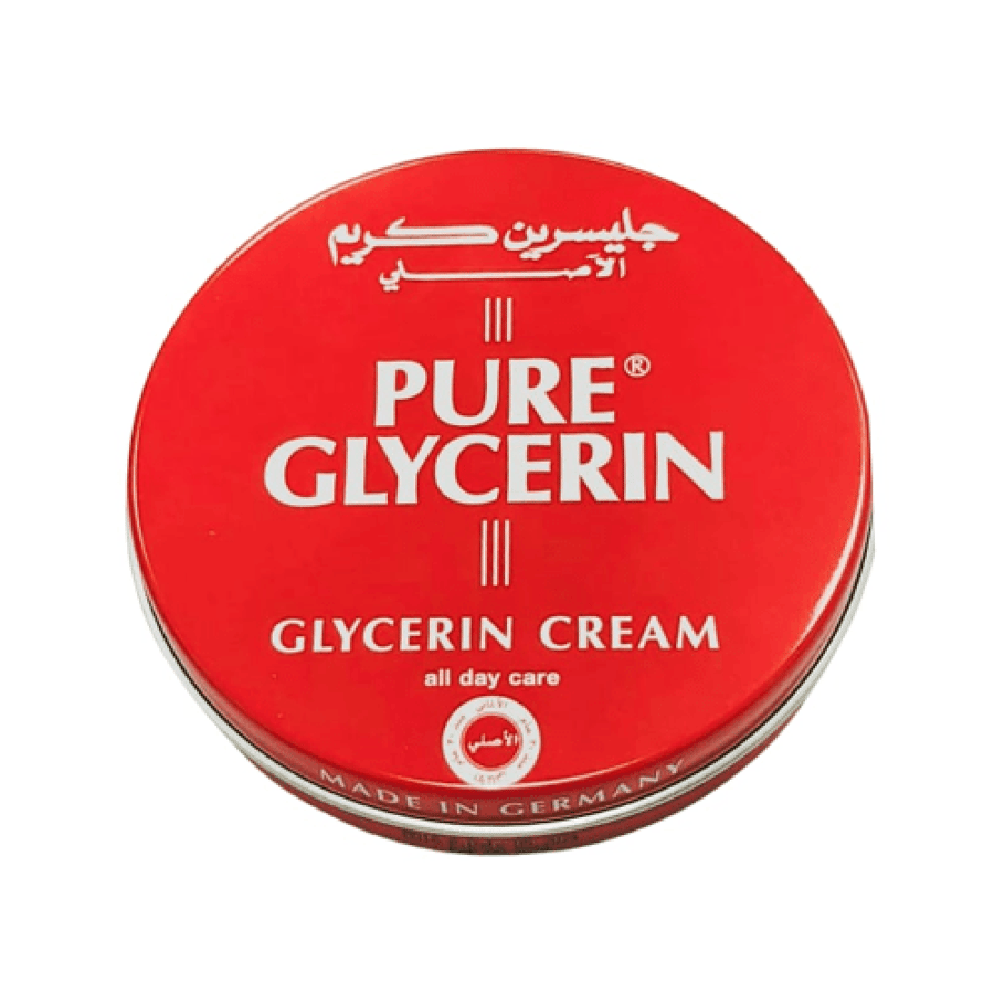 كريم جليسرين مرطب Pure Glycerin عبوة معدن دائرية حمراء 250 مل