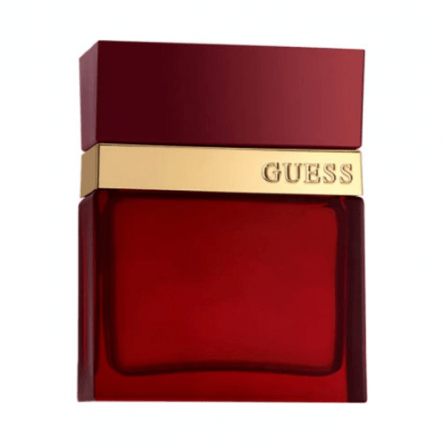 عطر رجالي او دو تواليت سيدكتيف ريد من GUESS زجاجة حمراء بشريط ذهبي