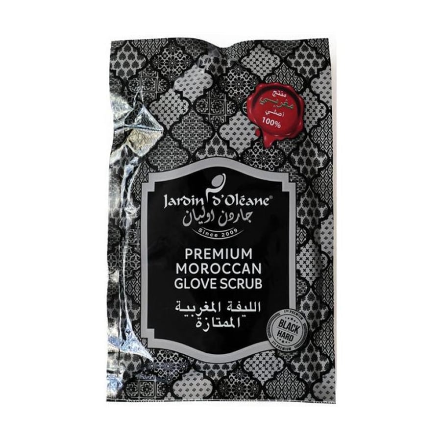 ليفة مغربية قفاز استحمام Jardin DOleane أسود بيضاوي