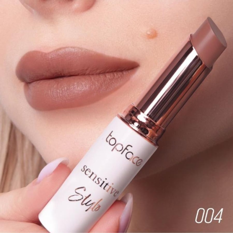 أحمر شفاه ستيلو من Topface درجة 004 بني بغطاء روز جولد