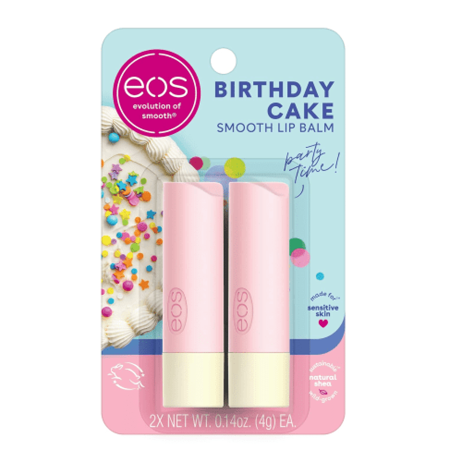 مرطب الشفاه eos بنكهة Birthday Cake عبوتان قطعتين