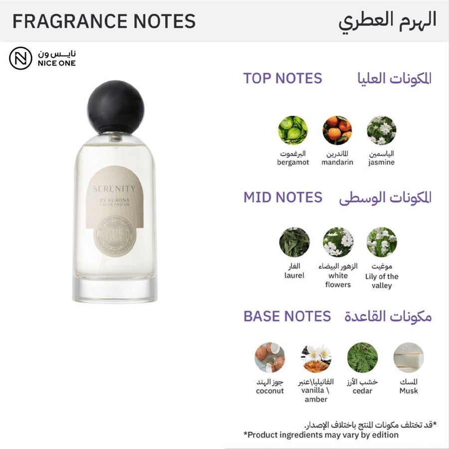 عطر أو دو بارفيوم سيرنتي من Aurona عطر نسائي فواح بثبات طويل